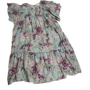 Floral Mini Dress in Purple and Teal